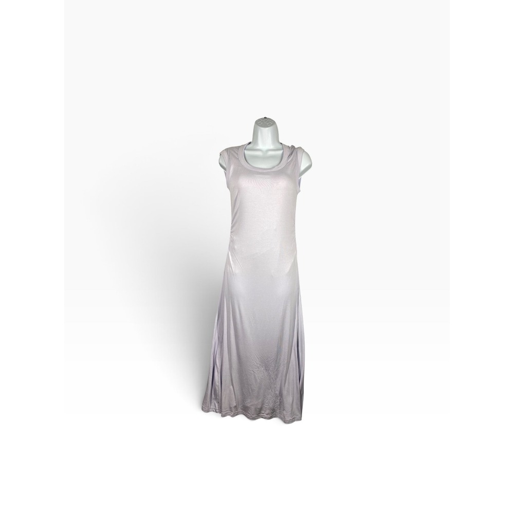 OGL Maxi Dress Womens Medium Purple Excellent Side Ruched Scoop Neck SPU 250620